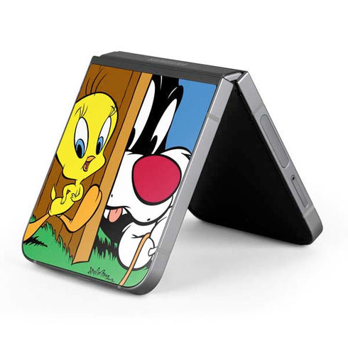 Looney Tunes Tweety Bird Sylvester Ten Cents Galaxy Z Flip6 Skin